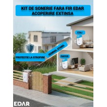 Sonerie Fara Fir EDAR, 2 Receptoare Interioare, Buton Exterior Rezistent la Apa, 36 Melodii, Raza 50 m, Functionare pe Bateri... Sonerie Fara Fir EDAR, 2 Receptoare Interioare, Buton Exterior Rezistent la Apa, 36 Melodii, Raza 50 m, Functionare pe Bateri...