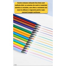 Set Creioane Colorate SIKS 24 De Bucati, Pentru Desen, Scoala, Gradinita, Activitati Creative, Corp Hexagonal Din Plastic Rez...