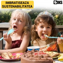 Set Tacamuri Portabile SIKS, 3 Piese, Lingura, Furculita, Cutit, Cutie Depozitare, Albastru