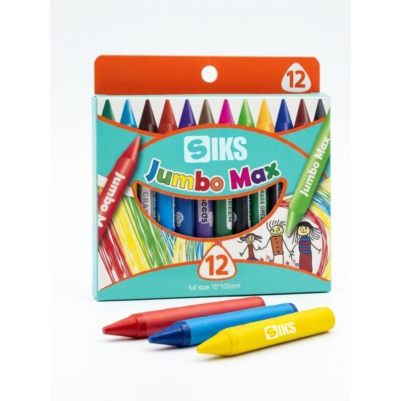 Set 12 Creioane Cerate SIKS, Groase, 10 cm, Culori Intense Non-Toxice, Pentru Copii, Gradinta, Scoala, Desen si Colorat, Mult... Set 12 Creioane Cerate SIKS, Groase, 10 cm, Culori Intense Non-Toxice, Pentru Copii, Gradinta, Scoala, Desen si Colorat, Mult...