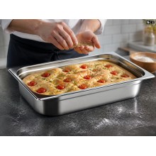 Tava Gastronorm GN 1/1 SIKS Din Inox Inoxidabil Cu Capac Inclus, Pentru Bucatarie, Depozitare Salate, Sosuri, Mancare, Compat...