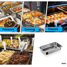 Tava Gastronorm EDAR GN 1 / 1 Din Inox Cu Capac, 14 L, 53x32.5x10 cm, Stivuibila, Compatibila Cuptor si Frigider, Potrivit pe... Tava Gastronorm EDAR GN 1 / 1 Din Inox Cu Capac, 14 L, 53x32.5x10 cm, Stivuibila, Compatibila Cuptor si Frigider, Potrivit pe...