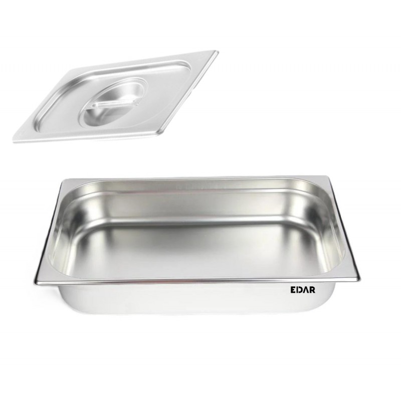 Tava Gastronorm EDAR GN 1 / 1 Din Inox Cu Capac, 14 L, 53x32.5x10 cm, Stivuibila, Compatibila Cuptor si Frigider, Potrivit pe... Tava Gastronorm EDAR GN 1 / 1 Din Inox Cu Capac, 14 L, 53x32.5x10 cm, Stivuibila, Compatibila Cuptor si Frigider, Potrivit pe...