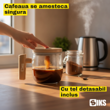 Cana Inteligenta cu Amestecare Automata SIKS, Sticla Borosilicata, 400 ml, Acumulator 800 mAh, Incarcare USB, Pornire One-Cli... Cana Inteligenta cu Amestecare Automata SIKS, Sticla Borosilicata, 400 ml, Acumulator 800 mAh, Incarcare USB, Pornire One-Cli...