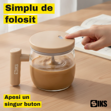 Cana Inteligenta cu Amestecare Automata SIKS, Sticla Borosilicata, 400 ml, Acumulator 800 mAh, Incarcare USB, Pornire One-Cli... Cana Inteligenta cu Amestecare Automata SIKS, Sticla Borosilicata, 400 ml, Acumulator 800 mAh, Incarcare USB, Pornire One-Cli...