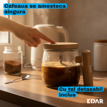 Cana Inteligenta cu Amestecare Automata EDAR, Sticla Borosilicata, 400 ml, Acumulator 800 mAh, Incarcare USB, Pornire One-Cli... Cana Inteligenta cu Amestecare Automata EDAR, Sticla Borosilicata, 400 ml, Acumulator 800 mAh, Incarcare USB, Pornire One-Cli...