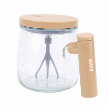 Cana Inteligenta cu Amestecare Automata EDAR, Sticla Borosilicata, 400 ml, Acumulator 800 mAh, Incarcare USB, Pornire One-Cli...