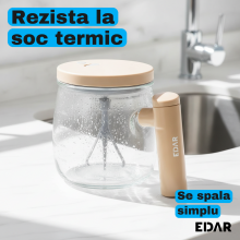 Cana Inteligenta cu Amestecare Automata EDAR, Sticla Borosilicata, 400 ml, Acumulator 800 mAh, Incarcare USB, Pornire One-Cli... Cana Inteligenta cu Amestecare Automata EDAR, Sticla Borosilicata, 400 ml, Acumulator 800 mAh, Incarcare USB, Pornire One-Cli...