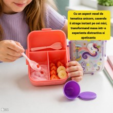 Caserola SIKS Pentru Pranz Si Pachetel Scoala Copii, Cutie Cu 3 Compartimente, Recipient Pentru Sos Separat, Inchidere Etansa... Caserola SIKS Pentru Pranz Si Pachetel Scoala Copii, Cutie Cu 3 Compartimente, Recipient Pentru Sos Separat, Inchidere Etansa...