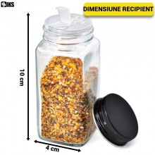 Set 24 Recipiente SIKS Din Sticla Pentru Condimente Si Mirodenii, Borcanele Cu Capacitate De 120 ml, Forma Patrata Economie S...