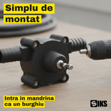 Pompa Apa pentru Bormasina, SIKS, 30 L/min, Centrifuga Autoamorsanta, Tija Hexagonala, Transfer Apa si Combustibil, Golire Re...