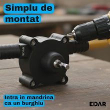Pompa Apa Pentru Bormasina si Masina de Insurubat EDAR, 30 L/min, Centrifuga Autoamorsanta, Tija Hexagonala, pentru Transfer ... Pompa Apa Pentru Bormasina si Masina de Insurubat EDAR, 30 L/min, Centrifuga Autoamorsanta, Tija Hexagonala, pentru Transfer ...