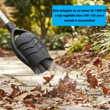 Suflanta Frunze Electrica cu Acumulator EDAR, 1050W, 2 Baterii 21V Incluse, Tija Reglabila 100-135 cm, Usoara si Ergonomica, ... Suflanta Frunze Electrica cu Acumulator EDAR, 1050W, 2 Baterii 21V Incluse, Tija Reglabila 100-135 cm, Usoara si Ergonomica, ...