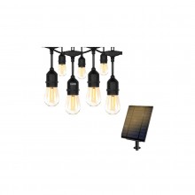 Ghirlanda Luminoasa Solara de Exterior EDAR, 30 m, 30 Becuri LED Pendul din PVC, Lumina Calda 3000K, 1W/bec, Incarcare USB-C,...