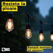 Ghirlanda Luminoasa Solara pentru Terasa si Gradina SIKS, 20 m, 20 Becuri LED Pendul, Lumina Calda 3000K, Alimentare Panou So... Ghirlanda Luminoasa Solara pentru Terasa si Gradina SIKS, 20 m, 20 Becuri LED Pendul, Lumina Calda 3000K, Alimentare Panou So...
