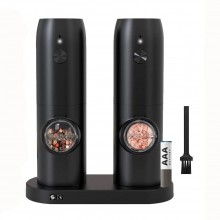 Set 2 Rasnite Electrice SIKS Pentru Sare, Piper Sau Alte Condimente, Inoxidabil, Nivel Rasnire Ajustabil, Functionare pe Bate...