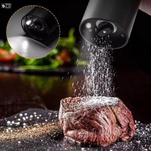 Set 2 Rasnite Electrice SIKS Pentru Sare, Piper Sau Alte Condimente, Inoxidabil, Nivel Rasnire Ajustabil, Functionare pe Bate... Set 2 Rasnite Electrice SIKS Pentru Sare, Piper Sau Alte Condimente, Inoxidabil, Nivel Rasnire Ajustabil, Functionare pe Bate...