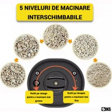 Set 2 Rasnite Electrice SIKS Pentru Sare, Piper Sau Alte Condimente, Inoxidabil, Nivel Rasnire Ajustabil, Functionare pe Bate... Set 2 Rasnite Electrice SIKS Pentru Sare, Piper Sau Alte Condimente, Inoxidabil, Nivel Rasnire Ajustabil, Functionare pe Bate...