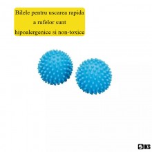 Set 2 Bile SIKS Pentru Uscator Rufe, Reutilizabile, Reduc Timpul de Uscare si Incretirea Hainelor, Albastre