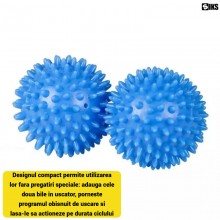 Set 2 Bile SIKS Pentru Uscator Rufe, Reutilizabile, Reduc Timpul de Uscare si Incretirea Hainelor, Albastre