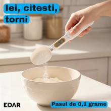 Cantar de Bucatarie Digital in Forma de Lingura EDAR, pana la 500 g, Diviziune de 0,1 g, Display LCD cu Functii Tara si Hold,... Cantar de Bucatarie Digital in Forma de Lingura EDAR, pana la 500 g, Diviziune de 0,1 g, Display LCD cu Functii Tara si Hold,...