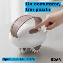 Aparat de Masaj Anticelulitic Electric EDAR, 6 Role Rotative cu 78 de Degete de Silicon, 2 Trepte de Viteza, Putere de 12 W, ...