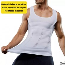 Maiou Modelator SIKS pentru Barbati, Efect de Subtiere, Sustine Spatele, de Slabit, Marimea XXXL, Alb Maiou Modelator SIKS pentru Barbati, Efect de Subtiere, Sustine Spatele, de Slabit, Marimea XXXL, Alb