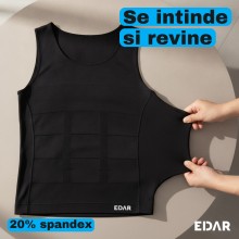 Maiou Modelator EDAR pentru Barbati, Efect de Subtiere si Sustinere a Spatelui, Marimea XL, Lungime de 60 cm si Piept de 96 c... Maiou Modelator EDAR pentru Barbati, Efect de Subtiere si Sustinere a Spatelui, Marimea XL, Lungime de 60 cm si Piept de 96 c...
