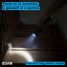 Lanterna LED EDAR cu Zoom, 130 x 35 mm, Corp din Aluminiu, 5 Moduri de Iluminare cu Stroboscop si SOS, Alimentare cu 3 Bateri...