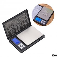 Cantar Digital de Precizie SIKS Model Notebook, Capacitate 500 g, Diviziune 0,01 g, Ecran LCD, Portabil, Funtia TARE, Negru