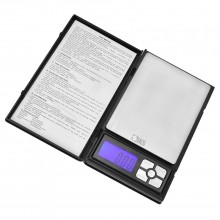 Cantar Digital de Precizie SIKS Model Notebook, Capacitate 500 g, Diviziune 0,01 g, Ecran LCD, Portabil, Funtia TARE, Negru