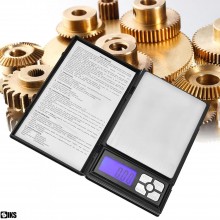 Cantar Digital de Precizie SIKS Model Notebook, Capacitate 500 g, Diviziune 0,01 g, Ecran LCD, Portabil, Funtia TARE, Negru