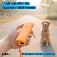 Dispozitiv cu Ultrasunete EDAR Repelent Anti-Caini, Raza de pana la 12 m, Lumina LED, Corp din Plastic, pentru Dresaj si Plim...