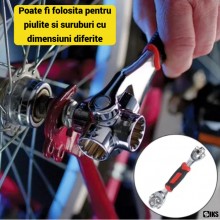 Cheie Universala Multifunctionala SIKS 48 in 1, Capete Rotative 360°, Inclinare 45°, pentru Piulite si Suruburi, Precizie Mar... Cheie Universala Multifunctionala SIKS 48 in 1, Capete Rotative 360°, Inclinare 45°, pentru Piulite si Suruburi, Precizie Mar...
