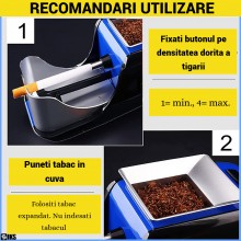 Aparat Electric Profesional de Facut Tigari SIKS, Injector de Tutun, Design Ergonomic, Accesorii Incluse, Compact, Culoare Ne...