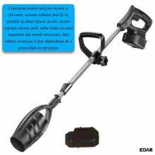 Suflanta Frunze Electrica cu Acumulator EDAR, 1050W, 2 Baterii 21V Incluse, Tija Reglabila 100-135 cm, Usoara si Ergonomica, ...