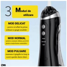 Irigator Bucal SIKS Dus Bucal Portabil Pentru Adulti Si Copii, Water Flosser IPX7, Irigator Oral Cu Presiune 1400 Pulsatii/mi...