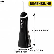 Irigator Bucal SIKS Dus Bucal Portabil Pentru Adulti Si Copii, Water Flosser IPX7, Irigator Oral Cu Presiune 1400 Pulsatii/mi...