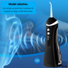 Irigator Bucal Portabil EDAR, Dus Oral Water Flosser IPX7, 1400 Pulsatii/min, 3 Moduri de Curatare, Rezervor 200 ml, 4 Capete...