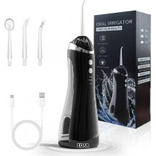 Irigator Bucal Portabil EDAR, Dus Oral Water Flosser IPX7, 1400 Pulsatii/min, 3 Moduri de Curatare, Rezervor 200 ml, 4 Capete...