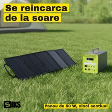 Statie Portabila de Alimentare SIKS, 384 Wh, Putere AC de 600 W, Acumulator LiFePO4 de 12,8 V si 30 Ah, Panou Solar de 50 W I... Statie Portabila de Alimentare SIKS, 384 Wh, Putere AC de 600 W, Acumulator LiFePO4 de 12,8 V si 30 Ah, Panou Solar de 50 W I...