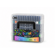 Set Trusa 12 Carioci Cu Glitter SIKS Sclipici Intens, Capete Duble, 24 De Culori, Efect Glitter Stralucitor Pentru Desen, Col...