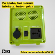 Statie Portabila de Alimentare SIKS, 256 Wh, Putere AC de 400 W, Acumulator LiFePO4 de 12,8 V si 20 Ah, Panou Solar de 40 W I... Statie Portabila de Alimentare SIKS, 256 Wh, Putere AC de 400 W, Acumulator LiFePO4 de 12,8 V si 20 Ah, Panou Solar de 40 W I...