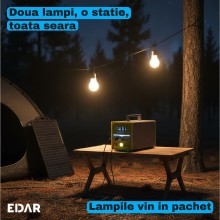Statie Portabila de Alimentare EDAR, 256 Wh, Putere AC de 400 W, Acumulator LiFePO4 de 12,8 V si 20 Ah, Panou Solar de 40 W I... Statie Portabila de Alimentare EDAR, 256 Wh, Putere AC de 400 W, Acumulator LiFePO4 de 12,8 V si 20 Ah, Panou Solar de 40 W I...