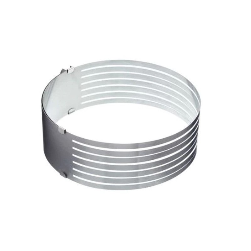 Inel ajustabil EDAR pentru tort, inox, 6 spatii pentru feliere, argintiu