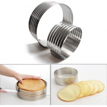 Inel ajustabil EDAR pentru tort, inox, 6 spatii pentru feliere, argintiu