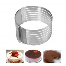 Inel ajustabil EDAR pentru tort, inox, 6 spatii pentru feliere, argintiu