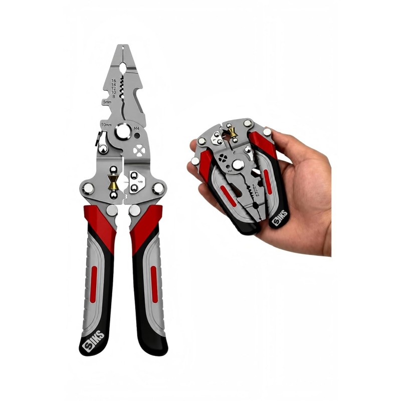 Cleste Multifunctional pentru Electricieni SIKS, Dezizolare Fire de 1,5-6 mmp, Sertizare Papuci Izolati, Lungime 20,5 cm, Pli...