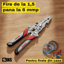Cleste Multifunctional pentru Electricieni SIKS, Dezizolare Fire de 1,5-6 mmp, Sertizare Papuci Izolati, Lungime 20,5 cm, Pli...