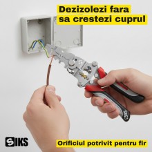 Cleste Multifunctional pentru Electricieni SIKS, Dezizolare Fire de 1,5-6 mmp, Sertizare Papuci Izolati, Lungime 20,5 cm, Pli...